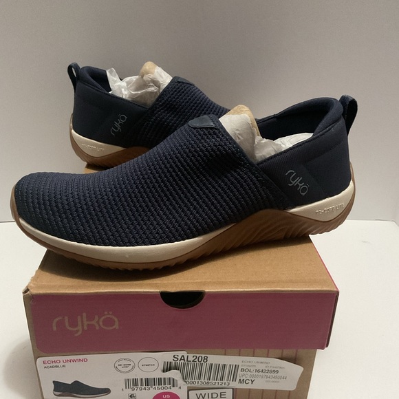 New Ryka Dark Blue Knit Slip-On Shoes - Picture 1 of 2
